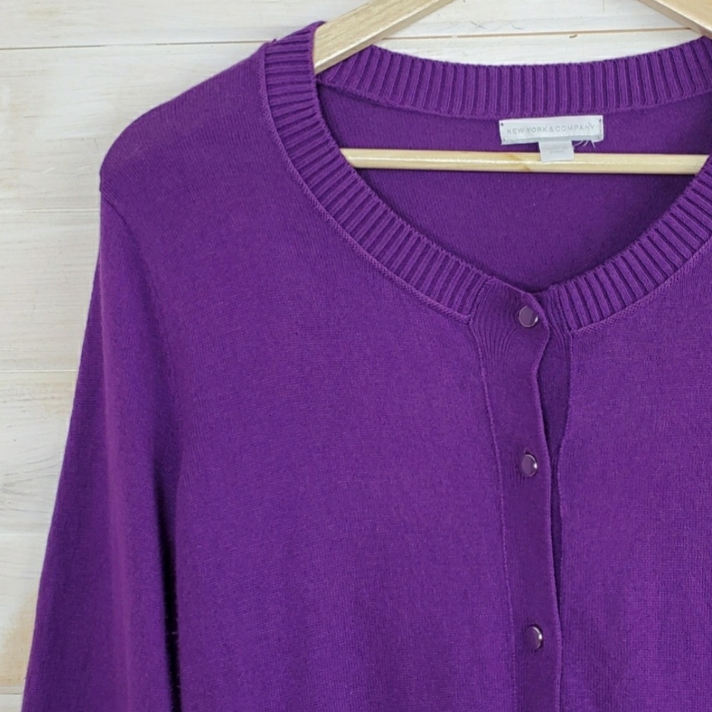 NY & Co. Purple Cardigan